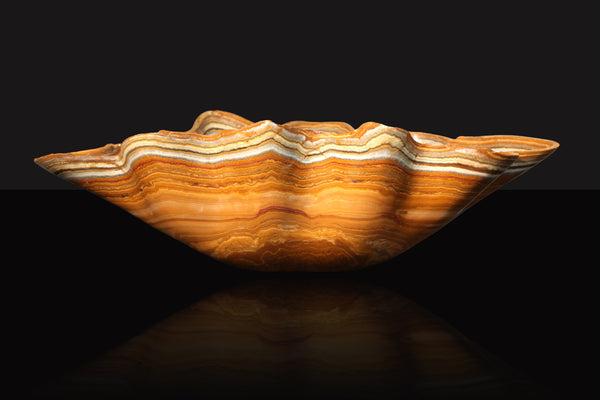 Amber Onyx Wave Bowl Centerpiece