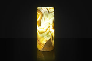 Green Onyx Cylindrical Table Lamp