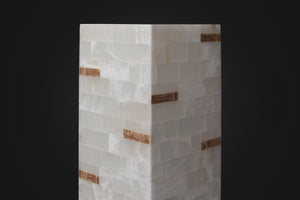 White Onyx Cubic Floor Lamp Set
