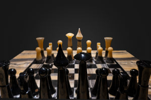 Honey Onyx Light Up Chess Table