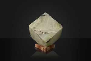 Cubed Onyx Table Lamp with Triangular Base