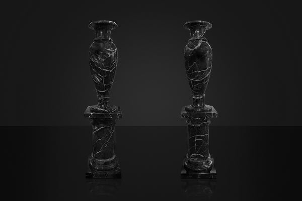 Black Marble Vase Set